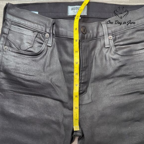 Agolde Premium Coated Denim Skinny Jeans Size 29 (8) - Picture 5 of 7